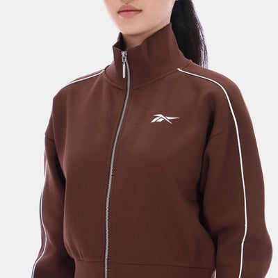 Reebok Apparel Women Off-Duty Cropped Jacket CAMPUS BROWN