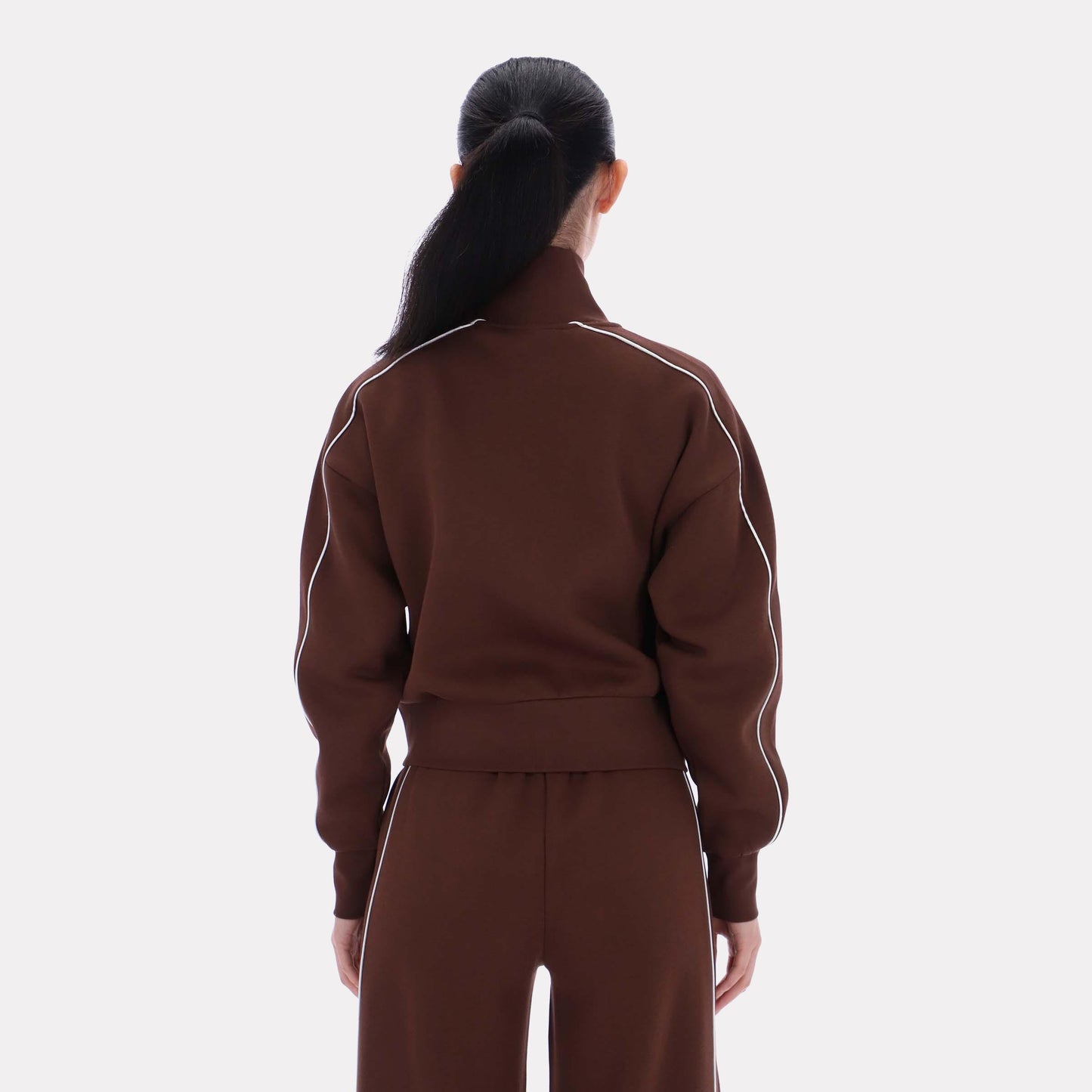 Reebok Apparel Women Off-Duty Cropped Jacket CAMPUS BROWN