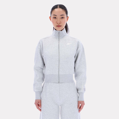 Reebok Apparel Women Off-Duty Cropped Jacket SILVER MARL