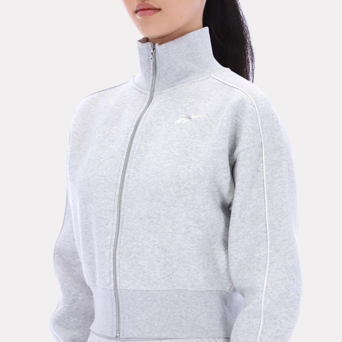 Reebok Apparel Women Off-Duty Cropped Jacket SILVER MARL