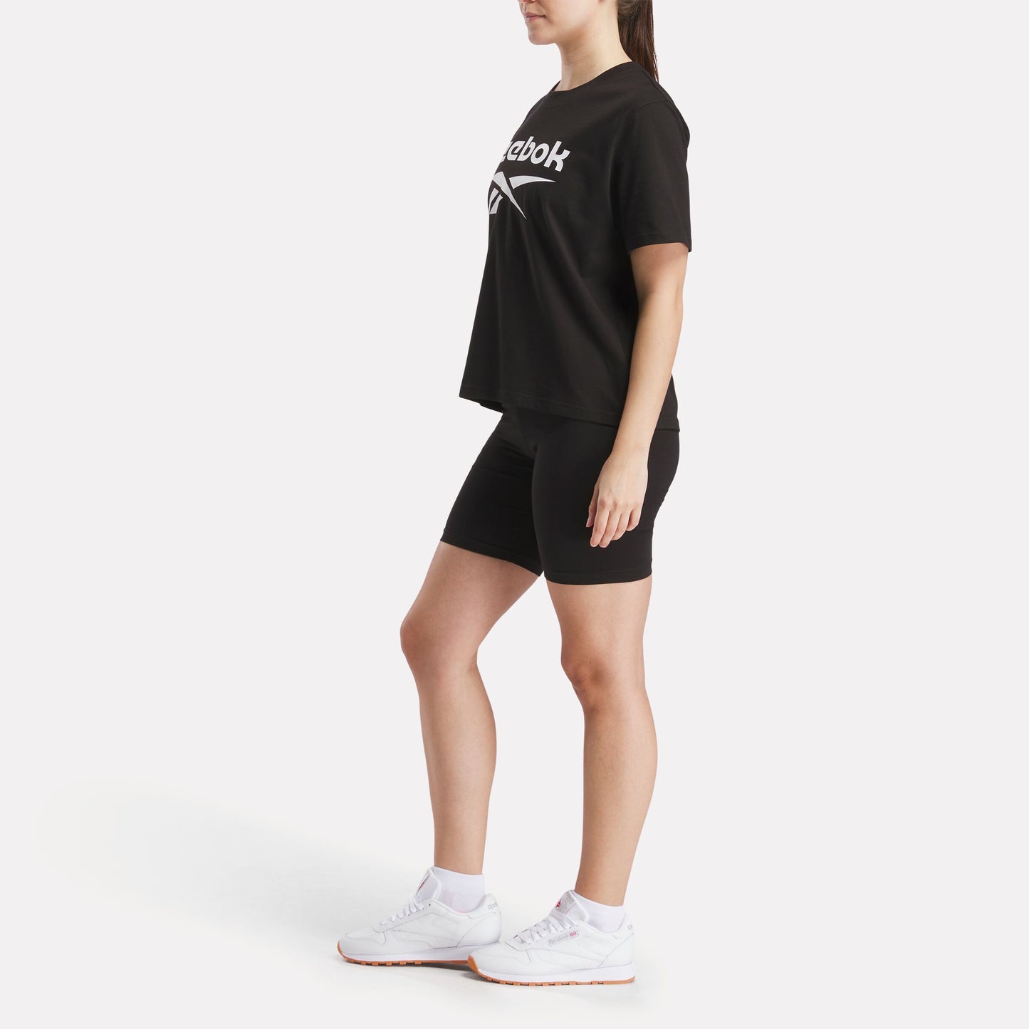 REEBOK APPAREL WOMEN Small Logo Cycle Shorts BLACK