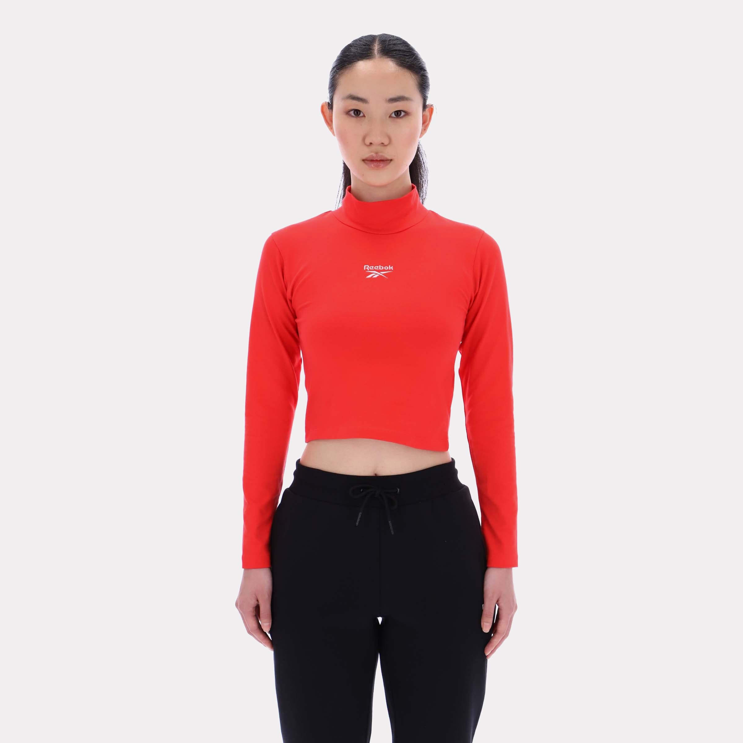 Reebok Apparel Women Energy Mock Neck Crop Top ENERGY RED – Reebok
