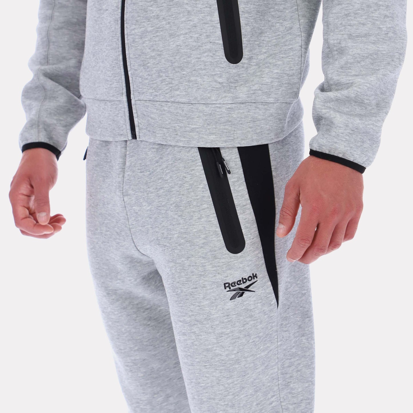 Reebok Apparel Men Studio Structure Joggers GREY MARL/BLACK