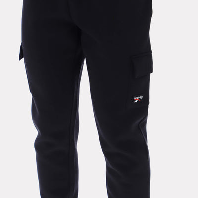 Reebok Apparel Men Reebok Cargo Pocket Cuffed Pants BLACK