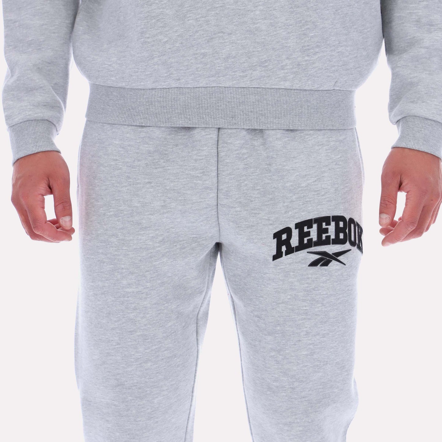 Reebok Apparel Men Classics Varsity Graphic Joggers LIGHT GREY MARL
