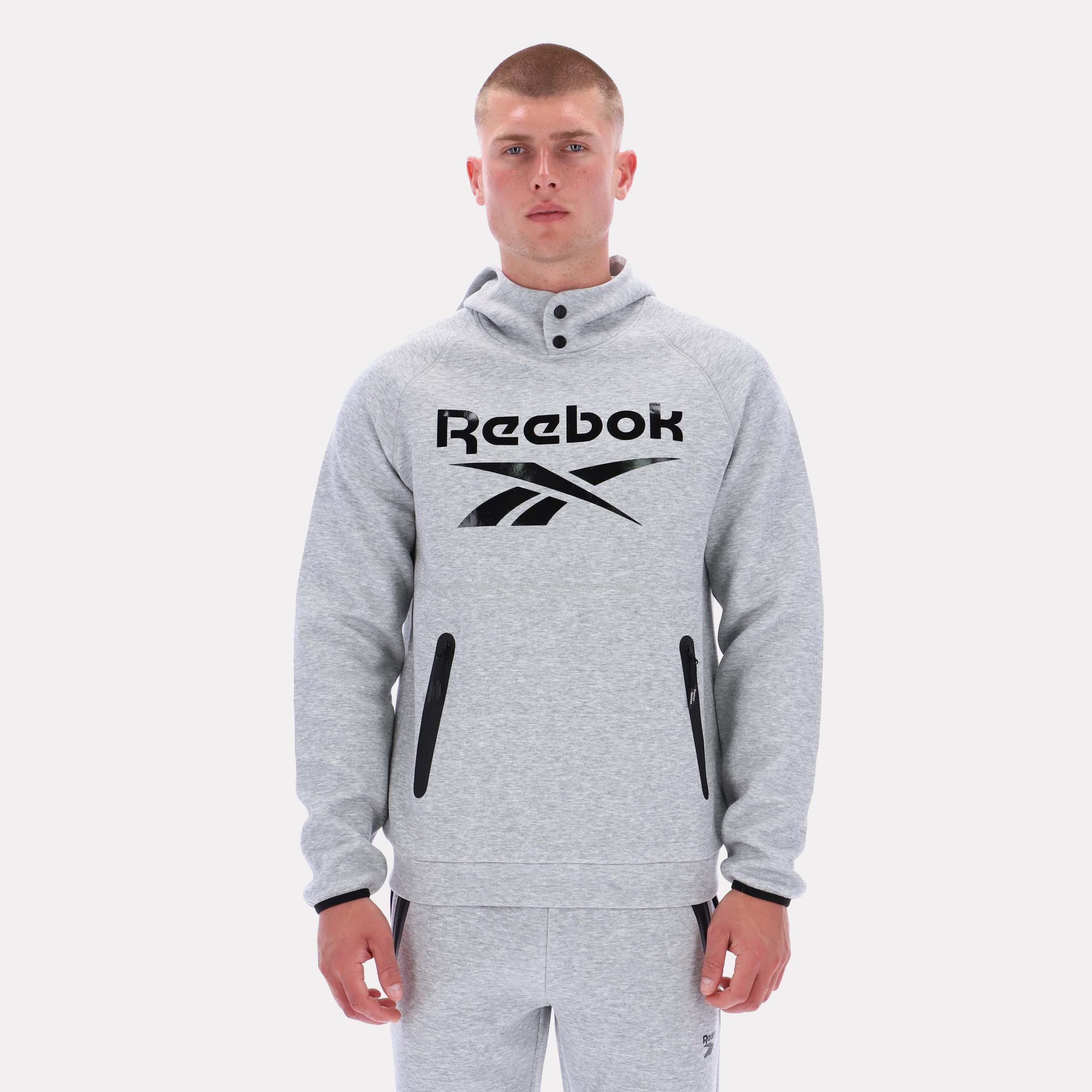 Reebok Apparel Men Reebok Contrast Panel Zip Hoodie GREY MARL