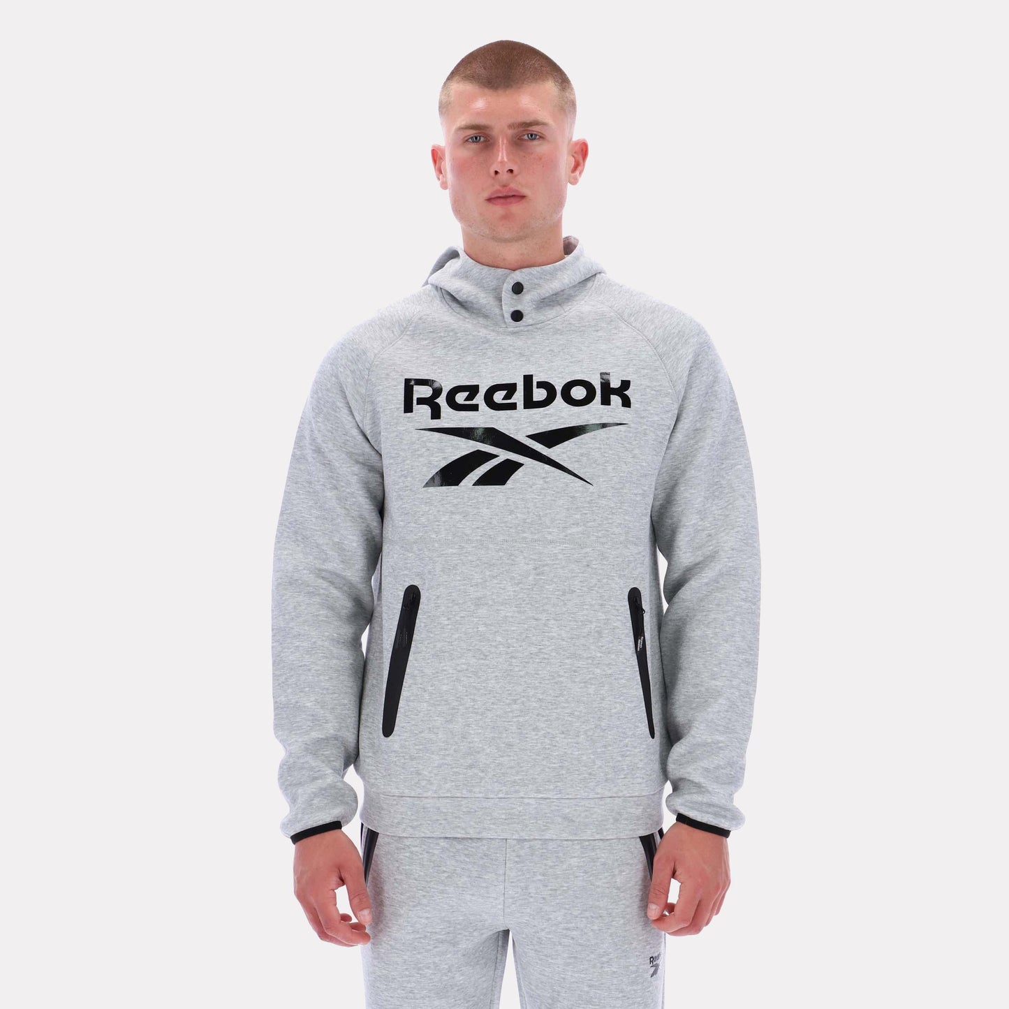 Reebok Apparel Men Studio Structure Hoodie GREY MARL