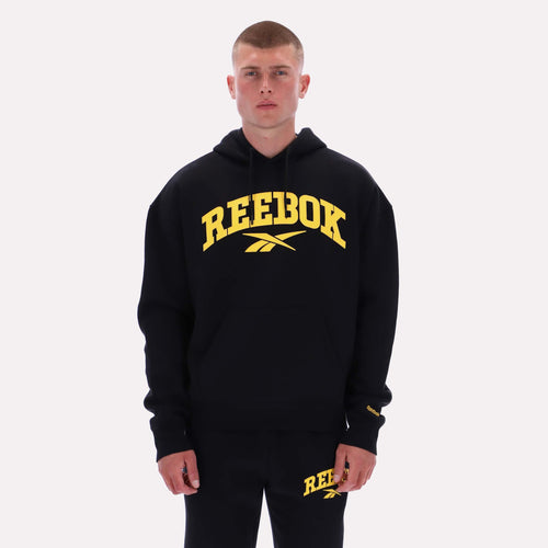Reebok Apparel Men Classics Varsity Logo Hoodie BLACK