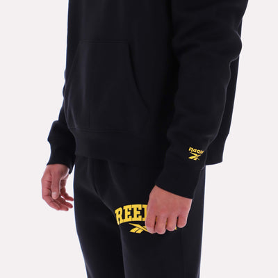 Reebok Apparel Men Classics Varsity Logo Hoodie BLACK