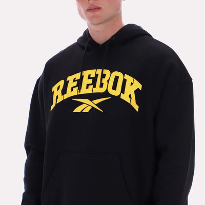 Reebok Apparel Men Classics Varsity Logo Hoodie BLACK