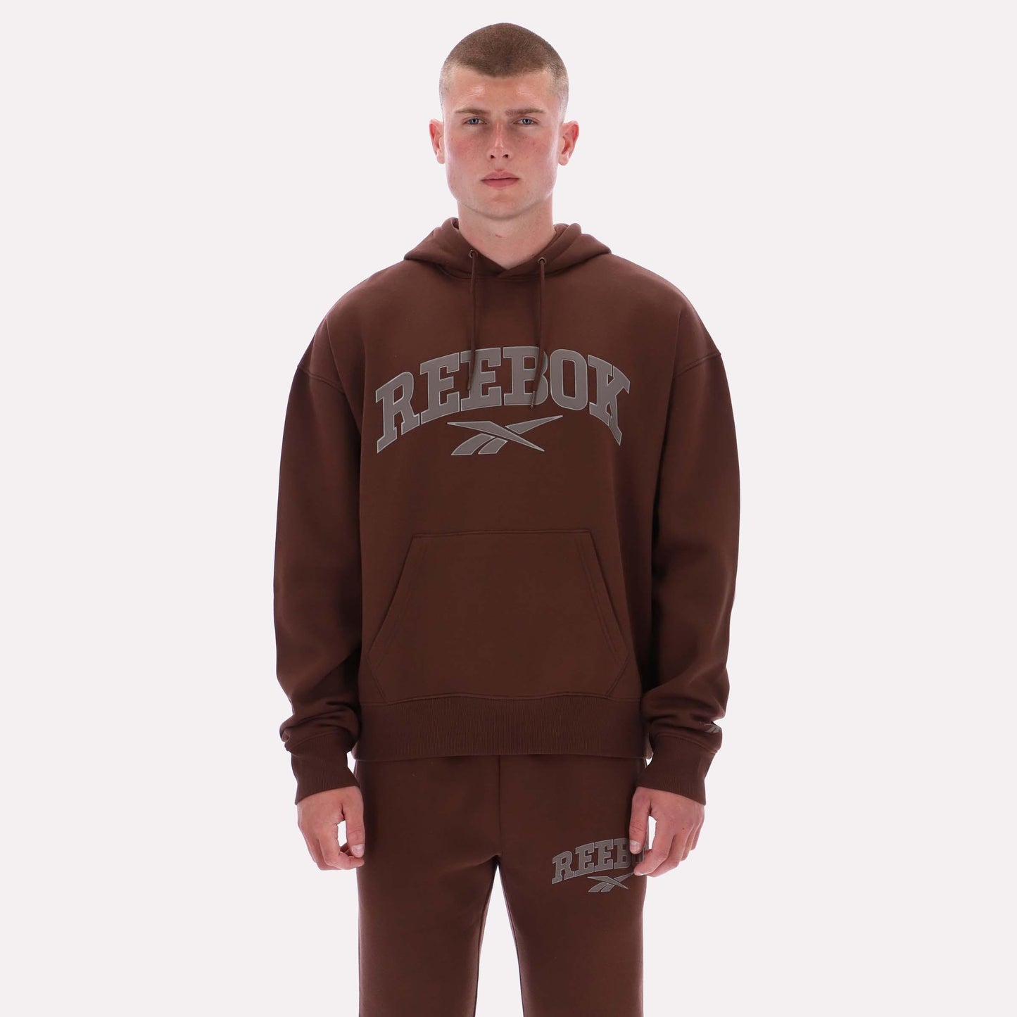 Reebok Apparel Men Varsity Hoodie CAMPUS BROWN