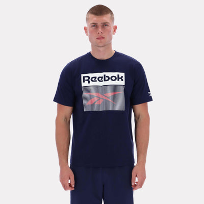 Reebok Apparel Men Reebok Illusion Logo T-Shirt VECTOR NAVY