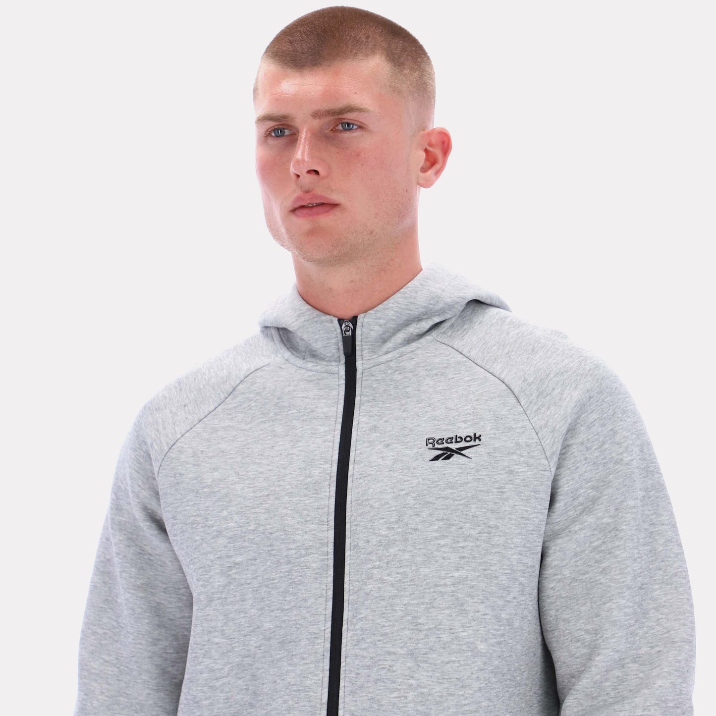 Reebok Apparel Men Core Zip Hoodie GREY MARL