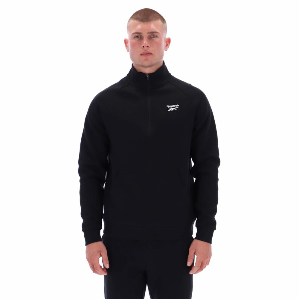 Reebok Apparel Men Core Quarter-Zip Sweatshirt BLACK