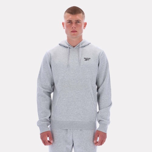 Reebok Apparel Men Essential Logo Hoodie LIGHT GREY MARL