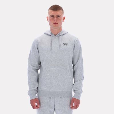 Reebok Apparel Men Essential Logo Hoodie LIGHT GREY MARL