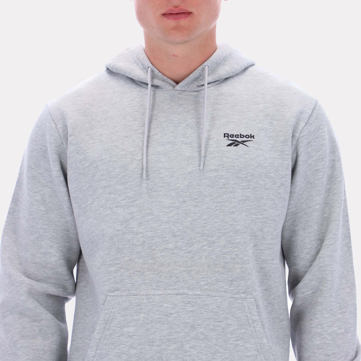 Reebok Apparel Men Essential Logo Hoodie LIGHT GREY MARL