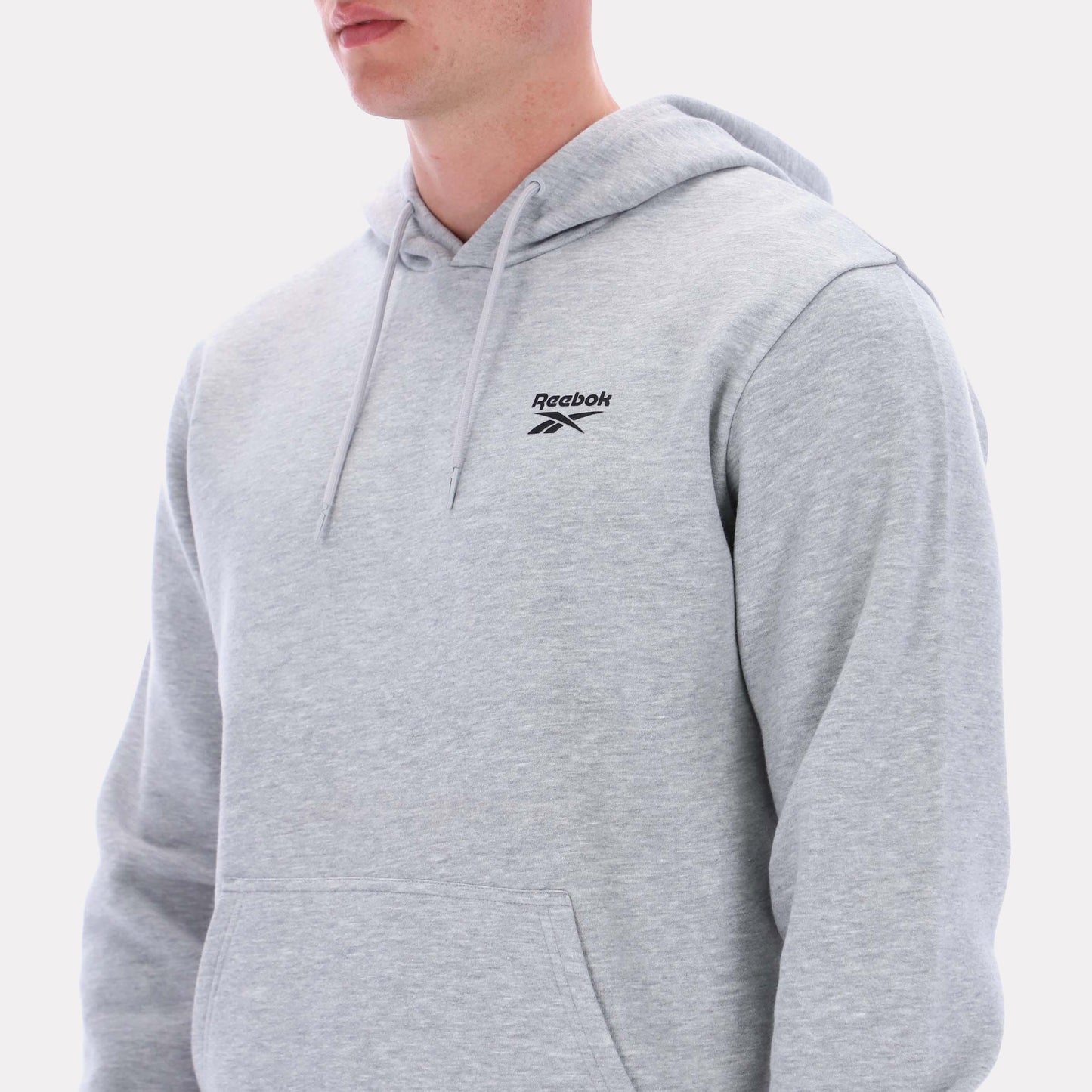 Reebok Apparel Men Essential Logo Hoodie LIGHT GREY MARL