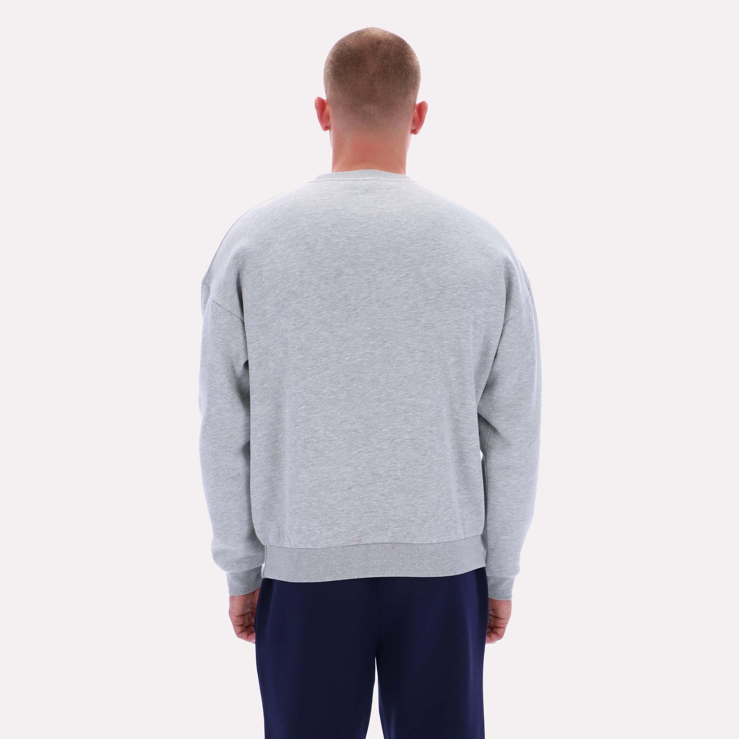 Reebok Apparel Men Varsity Graphic Sweatshirt LIGHT GREY MARL