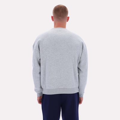 Reebok Apparel Men Varsity Graphic Sweatshirt LIGHT GREY MARL