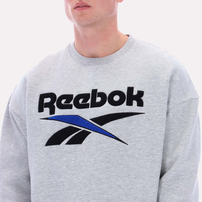 Reebok Apparel Men Varsity Graphic Sweatshirt LIGHT GREY MARL