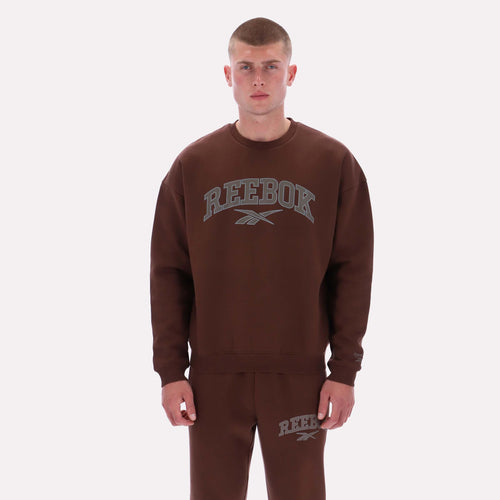 Reebok Apparel Men Varsity Graphic Sweatshirt CAMPUS BROWN