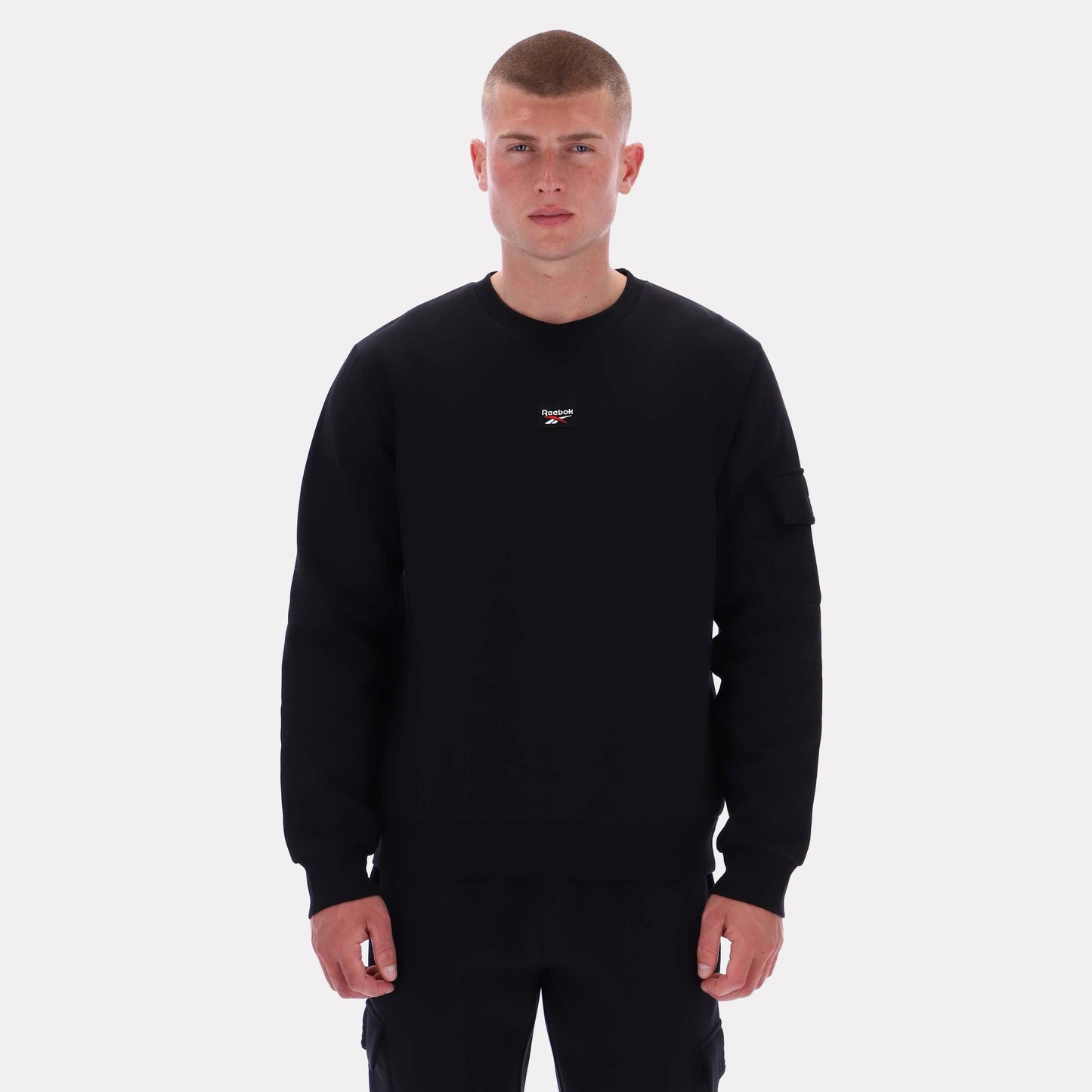 Reebok Apparel Men Reebok Essential Logo Sweatshirt BLACK