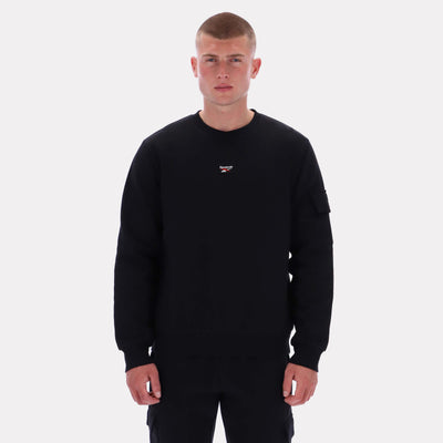 Reebok Apparel Men Reebok Essential Logo Sweatshirt BLACK