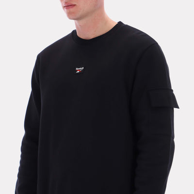 Reebok Apparel Men Reebok Essential Logo Sweatshirt BLACK