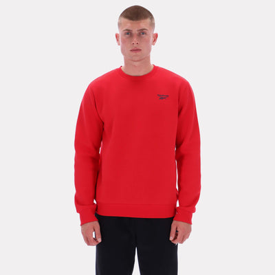 Reebok Apparel Men Essential Logo Crewneck Sweatshirt VECTOR RED