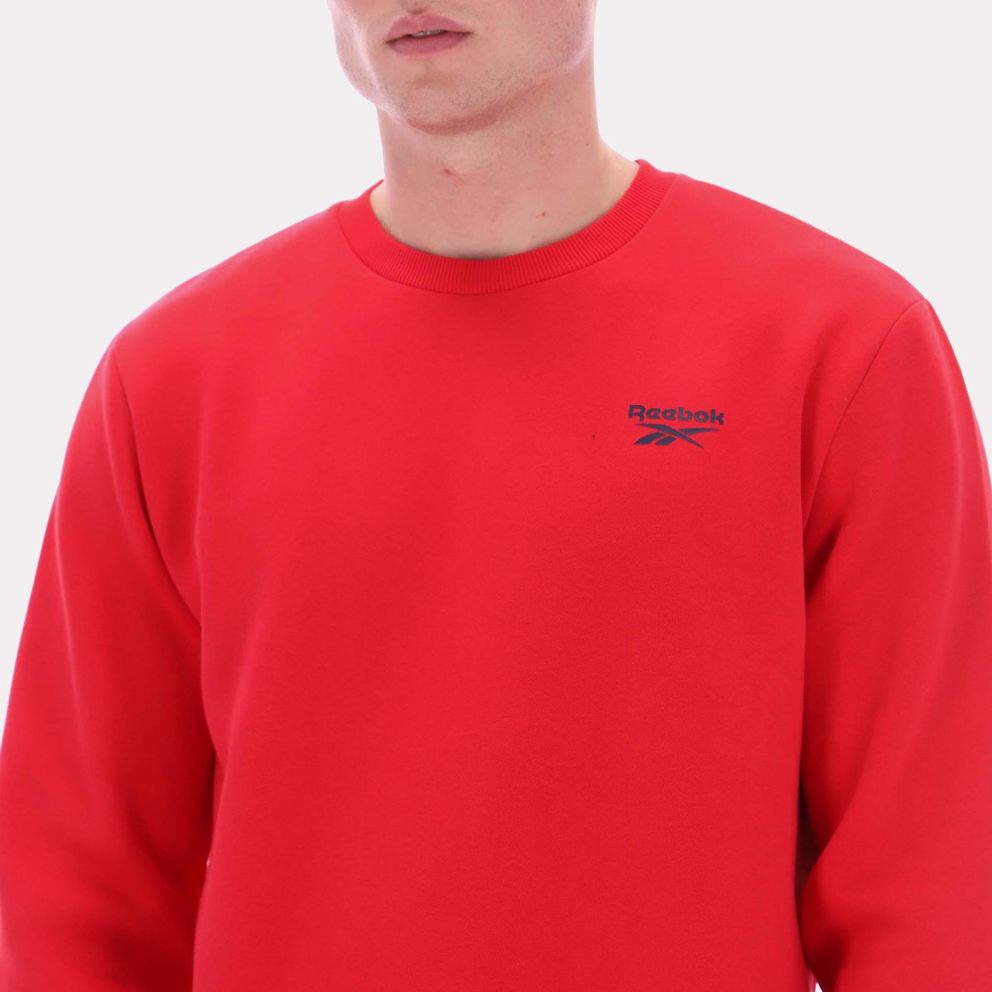 Reebok Apparel Men Essential Logo Crewneck Sweatshirt VECTOR RED