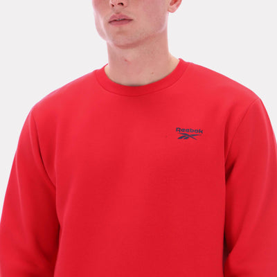 Reebok Apparel Men Essential Logo Crewneck Sweatshirt VECTOR RED