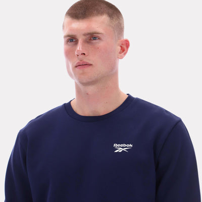 Reebok Apparel Men Essential Logo Crewneck Sweatshirt VECTOR NAVY