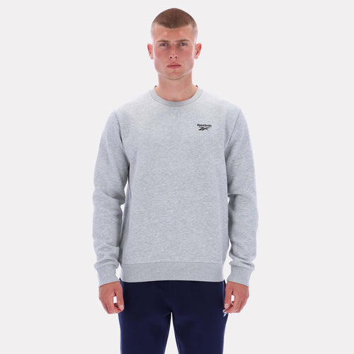 Reebok Apparel Men Essential Logo Crewneck Sweatshirt LIGHT GREY MARL