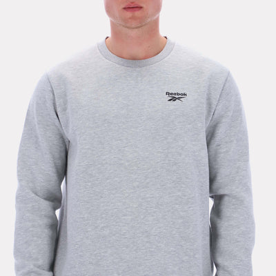 Reebok Apparel Men Essential Logo Crewneck Sweatshirt LIGHT GREY MARL