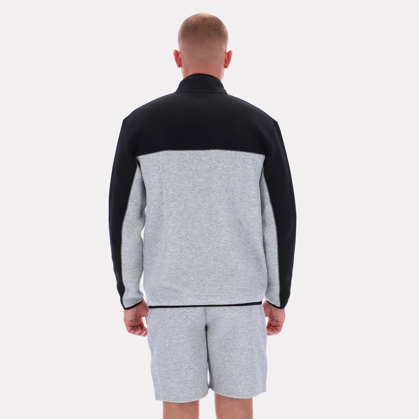 Reebok Apparel Men Studio Half-Zip Fleece GREY MARL/BLACK