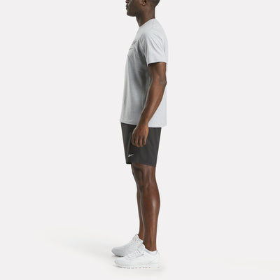 Reebok Apparel Men Big Logo Crewneck Short Sleeve Tee LIGHT GREY MARL