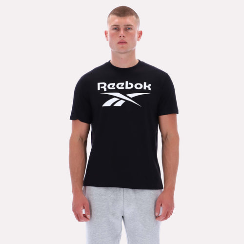 Reebok Apparel Men Big Logo Crewneck Short Sleeve Tee BLACK
