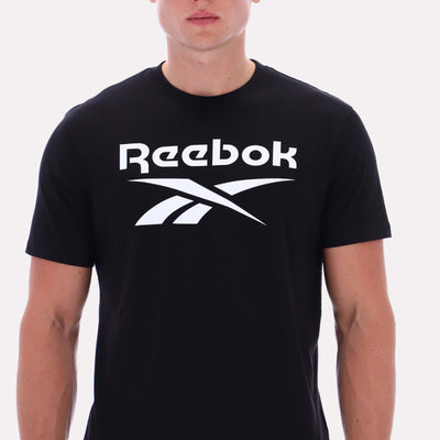 Reebok Apparel Men Big Logo Crewneck Short Sleeve Tee BLACK