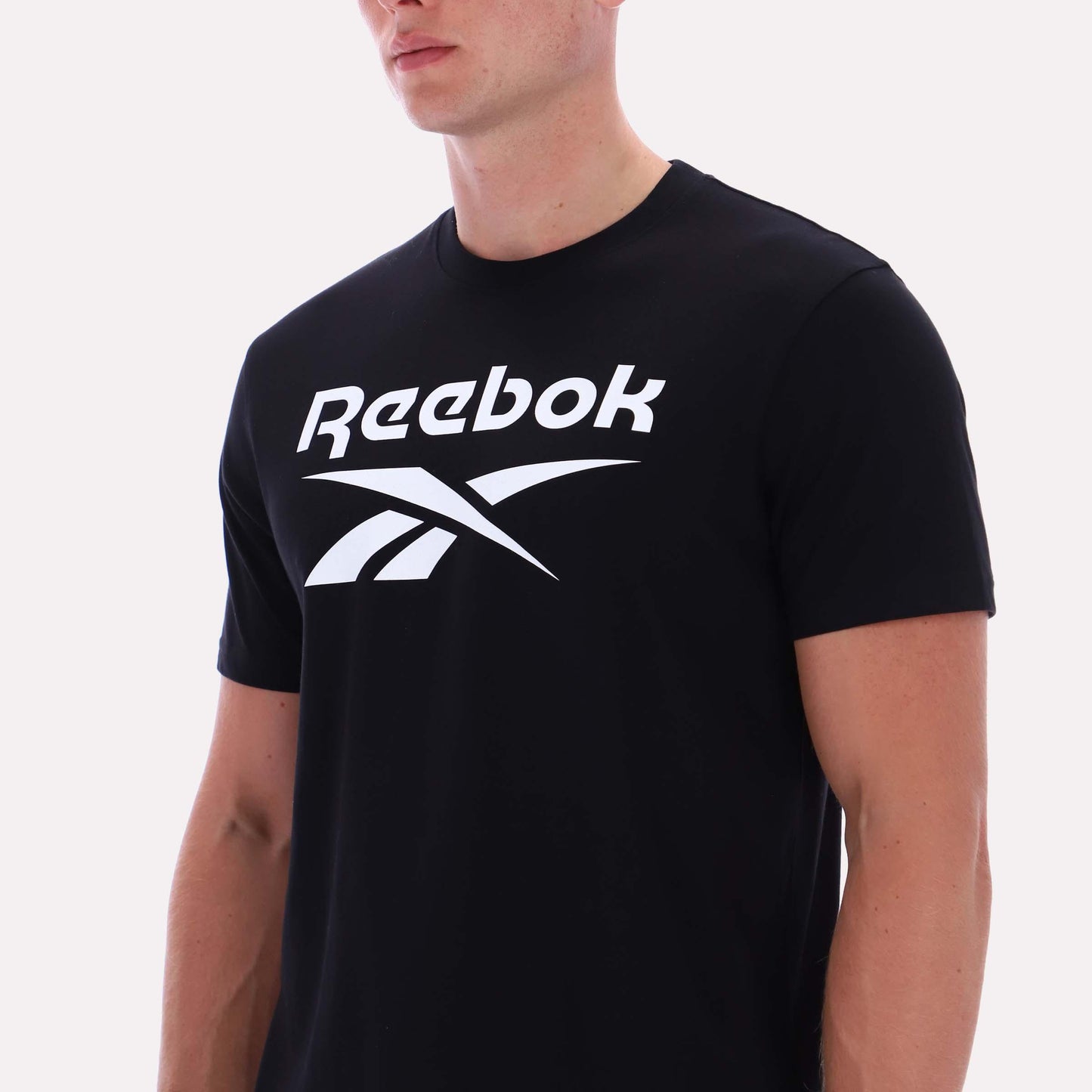 Reebok Apparel Men Big Logo Crewneck Short Sleeve Tee BLACK