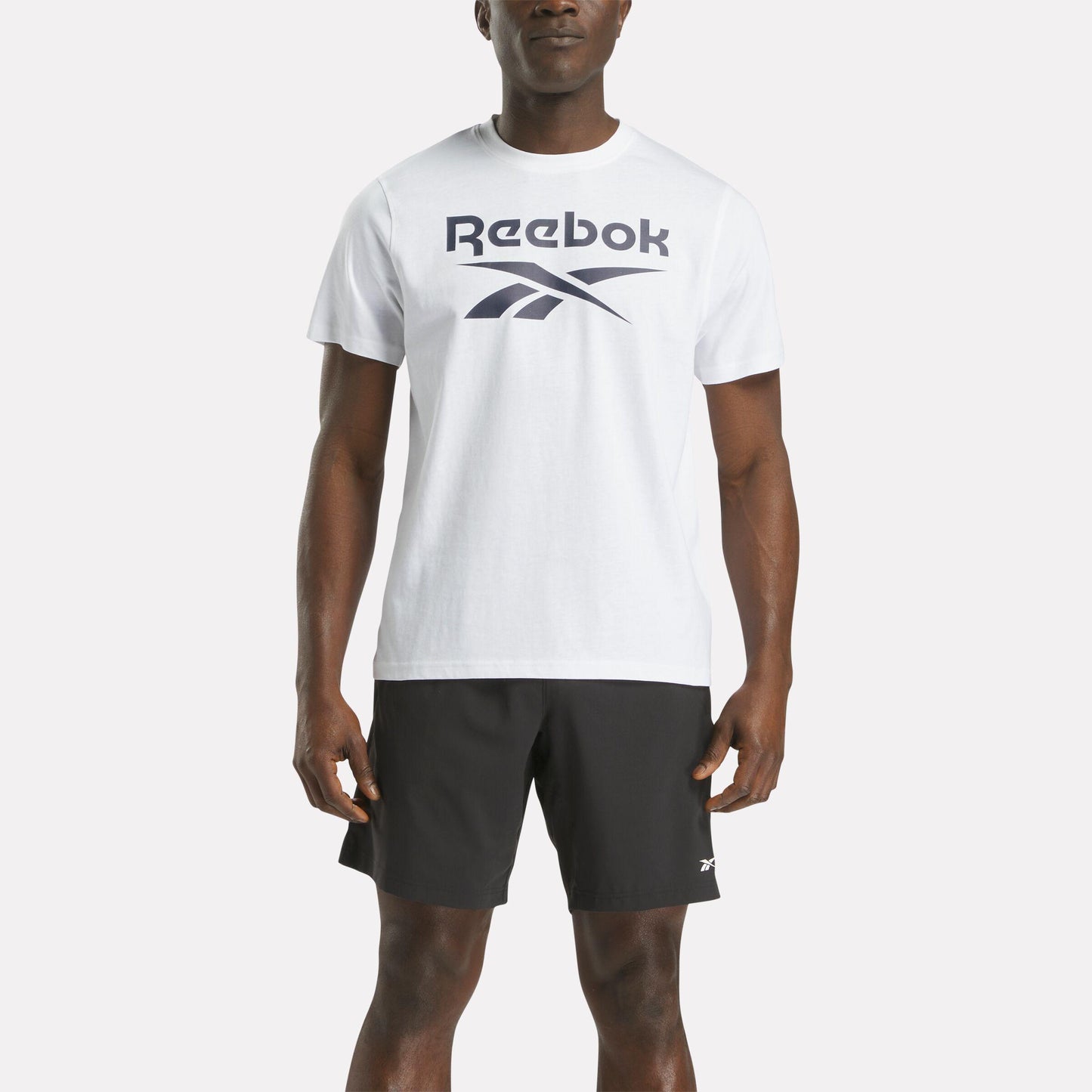 Reebok Apparel Men Big Logo Crewneck Short Sleeve Tee WHITE