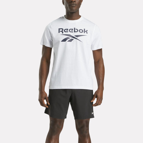 Reebok Apparel Men Big Logo Crewneck Short Sleeve Tee WHITE