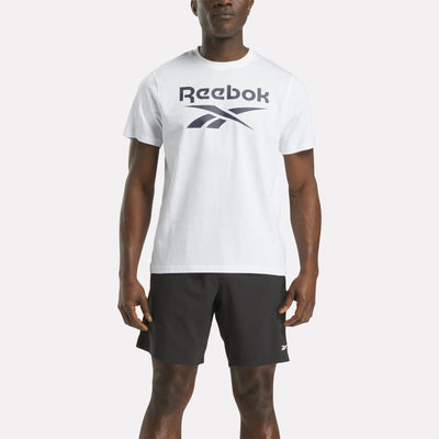 Reebok Apparel Men Big Logo Crewneck Short Sleeve Tee WHITE