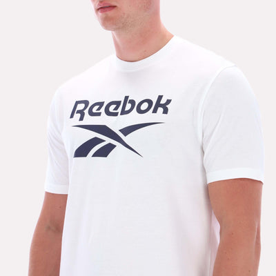 Reebok Apparel Men Big Logo Crewneck Short Sleeve Tee WHITE