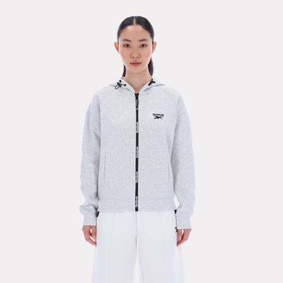 Reebok Apparel Women Vector Sculpt Hoodie SILVER MARL