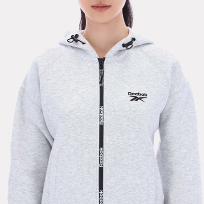 Reebok Apparel Women Vector Sculpt Hoodie SILVER MARL