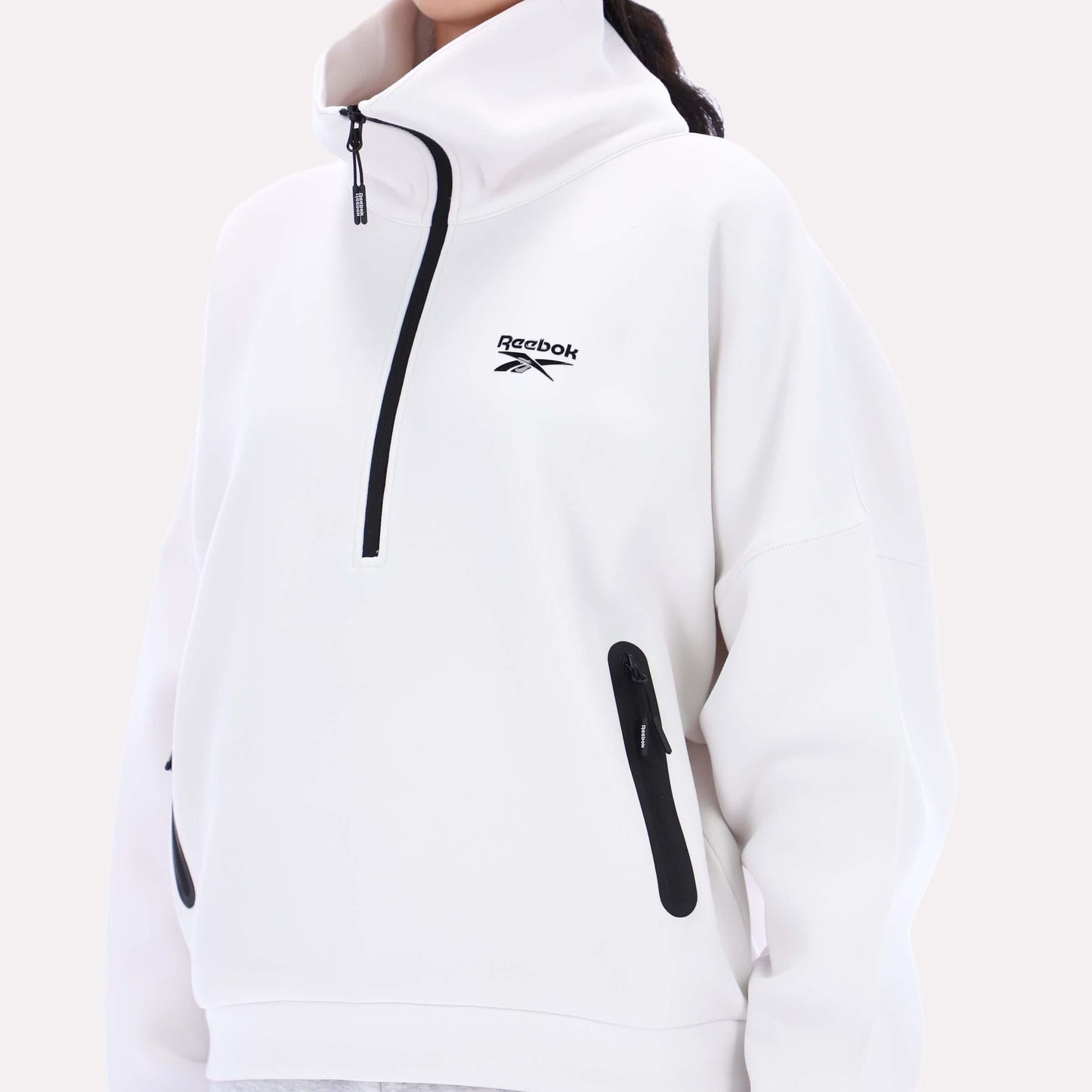 Reebok Apparel Women Scuba Retro 70’s Sweatshirt BARELY GREY