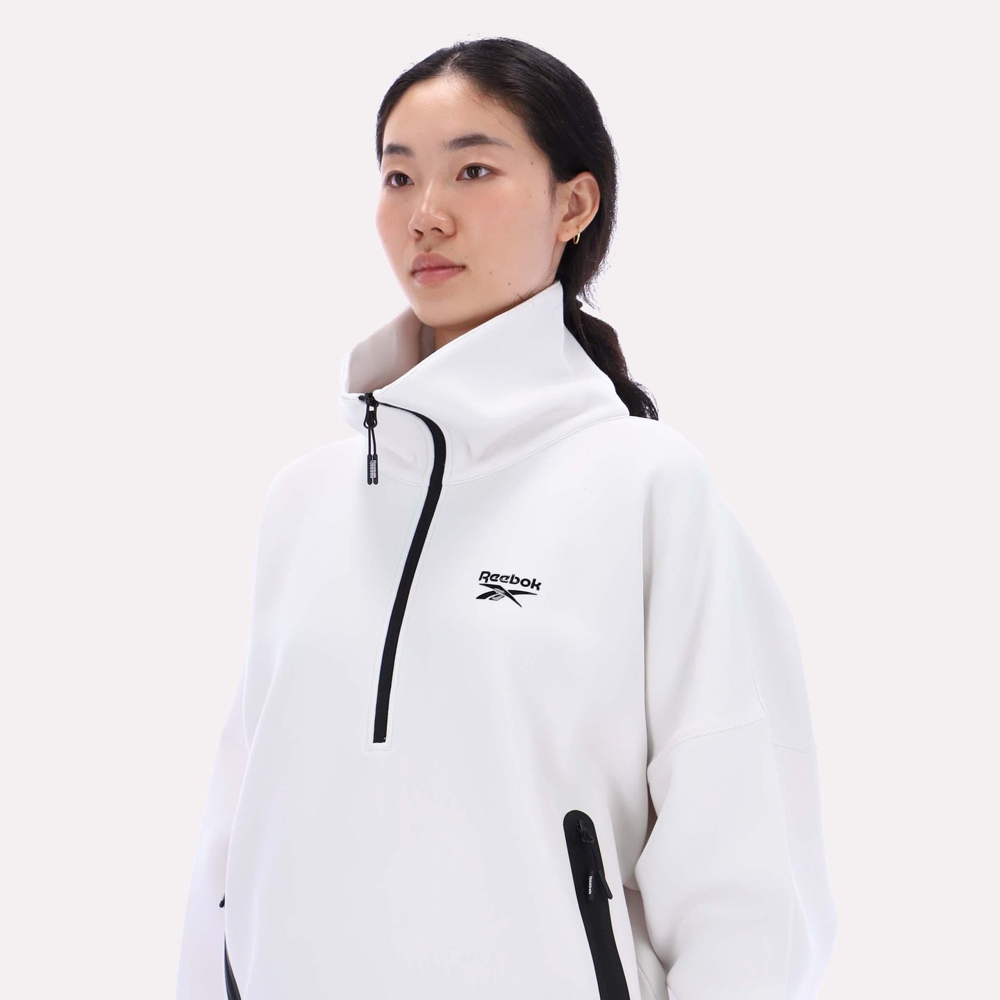 Reebok Apparel Women Scuba Retro 70’s Sweatshirt BARELY GREY