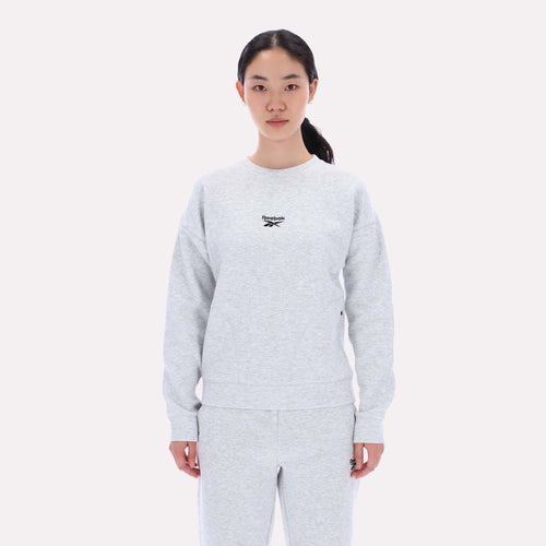 Reebok Apparel Women Reebok Small Logo Crew Sweatshirt SILVER MARL