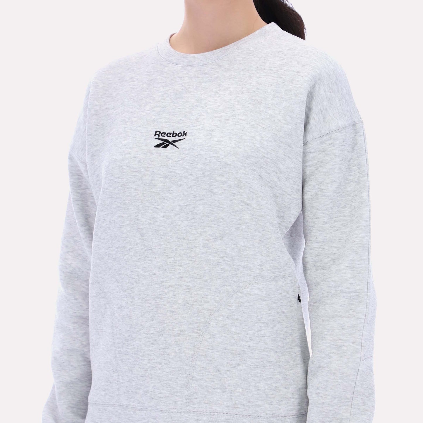 Reebok Apparel Women Reebok Small Logo Crew Sweatshirt SILVER MARL